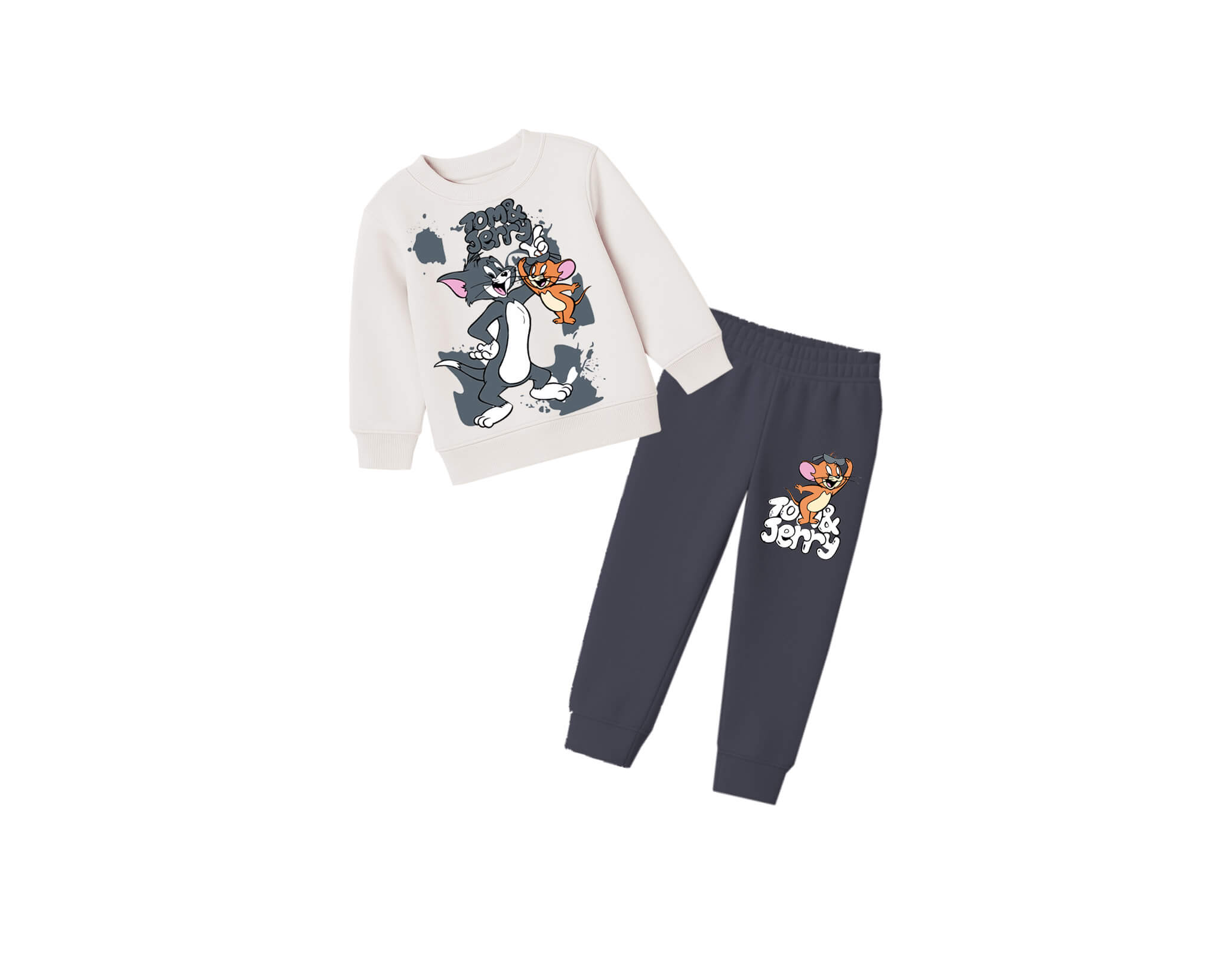 Fun with Tom & Jerry Fleece Tracksuit – Skin & Dark Grey