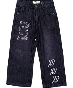 Xo Xo Kitty Loose Fit Denim Pant - Charcoal