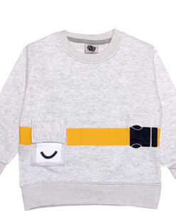 Charm Smile Pocket Fleece Sweatshirt - Heather Grey