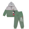 Crazy Micky Double Penal Hoodie Tracksuit - Green & Heather Gray