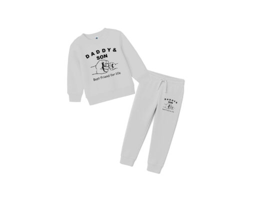 Daddy & Son Fleece Tracksuit - Lighy Grey - Image 2