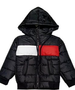 Flip Double Pennal Boys & Girls Puffer Jacket - Black
