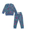 Florocent Flowers Fleece Tracksuit - Aqua