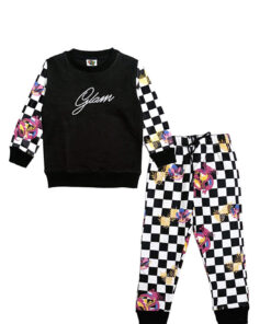 Glam-Chess-Style-Fleece-Tracksuit---Black