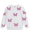 Grace Butterflies Fleece Sweatshirt - White