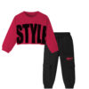 Influncer Style Short SweatShirt & Pockets Style Trouser - Shocking Pink & Black
