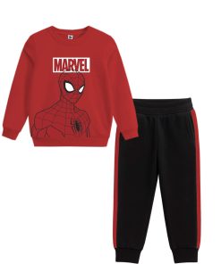 Kids Charactor Fashion Fleece Tracksuit - Red & Black