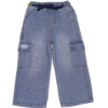 Littlez Club Flap Pockets Denim Baggy Pant - Sky Blue