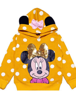 Minnie Polka Golden Sequin Hood - Mustard Yellow