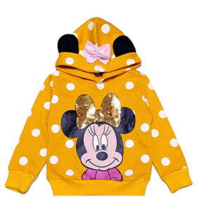 Minnie Polka Golden Sequin Hood - Mustard Yellow