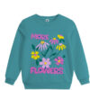 More Flowers Fleece Sweatshirt - Green