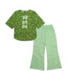 Mustard Floral Pleatts Top With Flapper Trouser – Green & Pistachio