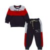 My Life Line 3 Penal Fleece Tracksuit - Grey Red Black