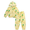 Pineapples Striper Fleece Hoodie Tracksuit - Yellow White