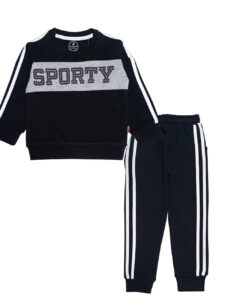 Sporty Pennal Fleece Tracksuit - Black