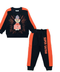 Super Star Enegry Pannel Fleece Tracksuit - Black & Orange