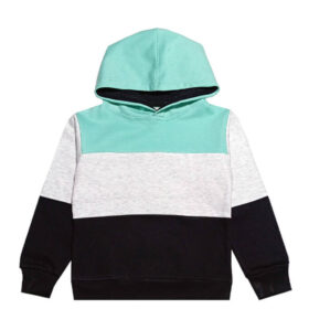 Three Horizontal Penal Hood - Aqua White & Black