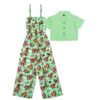 Tulip Flowers Jumpsuit with Koti - Pistachio Green