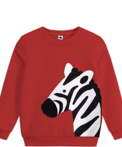 Zebra Fleece Sweatshirt - Red