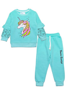 Beautiful Stars frill Sleeves Tracksuit - Aqua