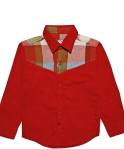 Checked-Shoulder-Shemrey-Fabric-Formal-Shirt-Red