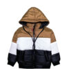 Cool-Trendy-Pennal-Puffer-Jacket---Brown-White-&-Black