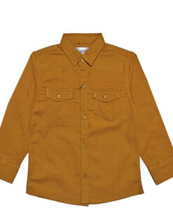 Double Pocket Style Shemrey Fabric Formal Shirt - Mustard