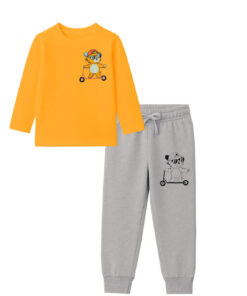 Handsome-Bear-Cotton-Jercey-Full-Sleeves-Tee-&-Trouser---Mustard-&-Heather-Grey