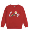 LOve Flowers Fleece Sweatshirt - Red