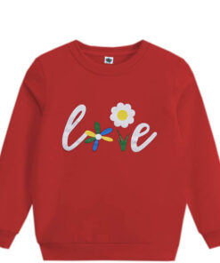 LOve Flowers Fleece Sweatshirt - Red