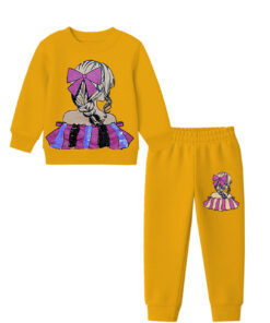 Layers-Sequins-Frock-Doll-Fleece-Tracksuit---Mustard