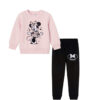 Minnie Style Fleece Tracksuit - Baby Pink & Black