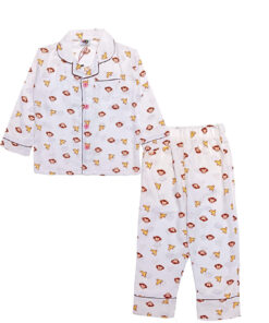 Monkey & Banana Cotton Full Sleeves Night suit - Off White