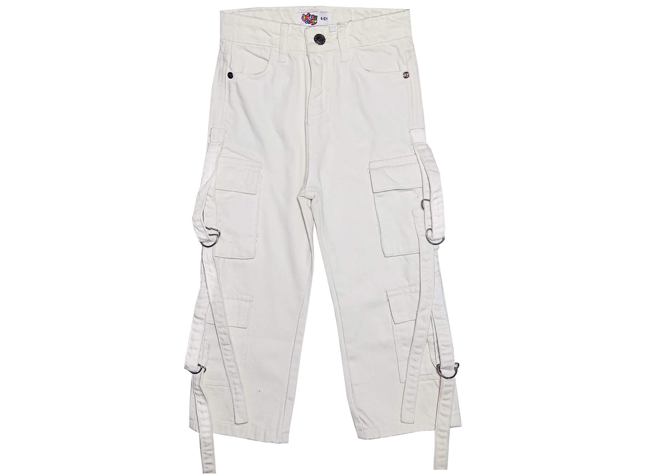 Multi-Pockets-Cargo-Baggy-Denim-Pant---Off-White - Copy