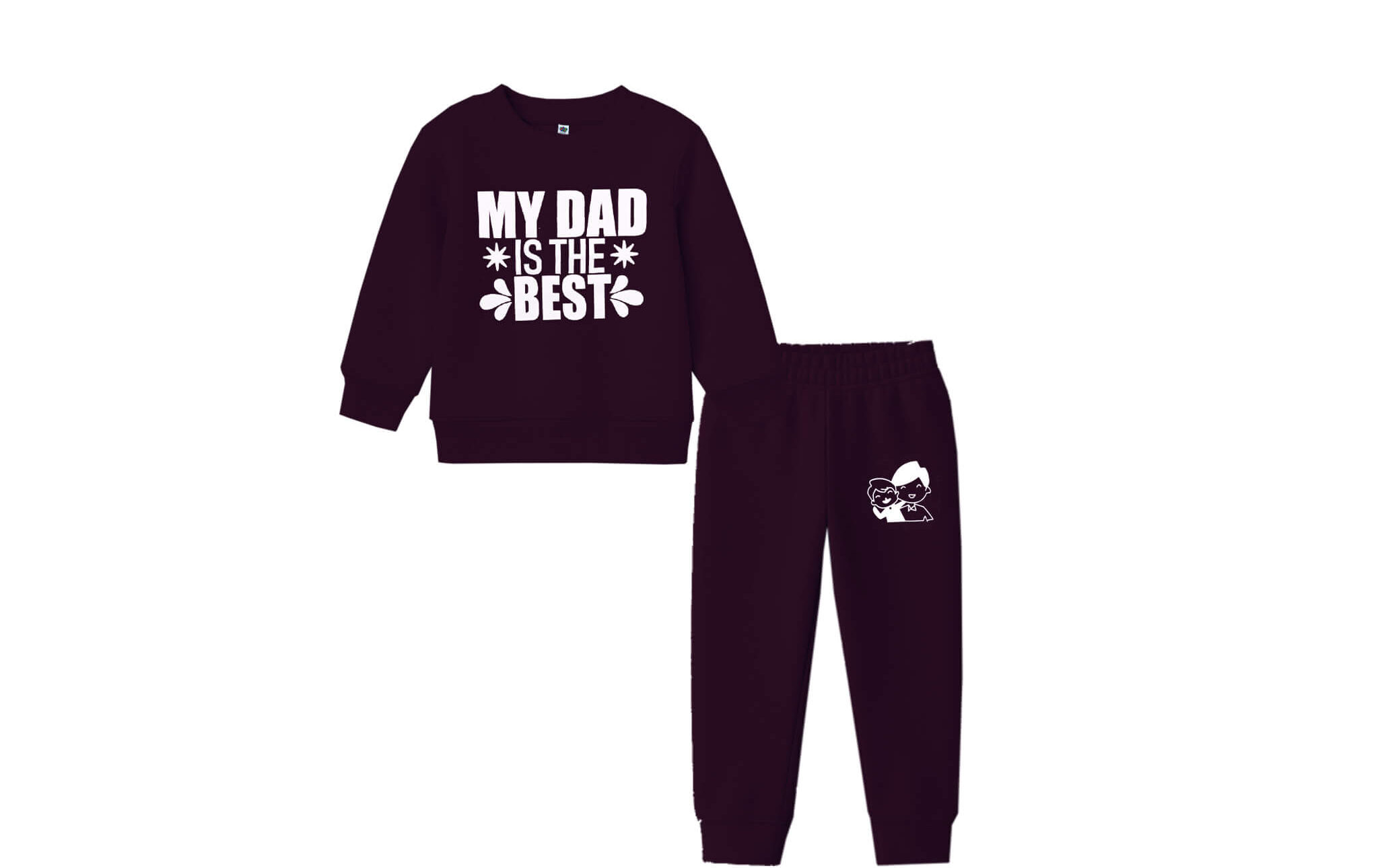 My Dad is Best Fleece Tracksuit - Maroon