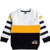 New-Mini-Car-Stripper-Sleeves-Penal-Fleece-Sweatshirt---White-Mustard-&-Black