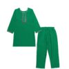Pink Decent Embriodery Khaddar 2pc Suit - Green