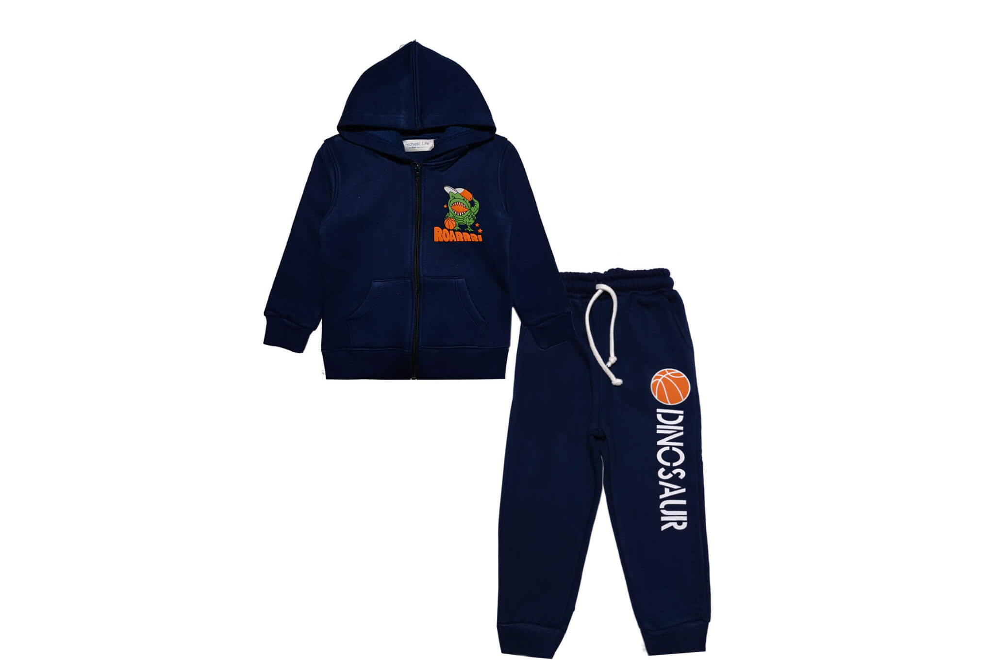 Roar-Dinosaur-Fleece-Hoodie-Tracksuit---Navy-Blue