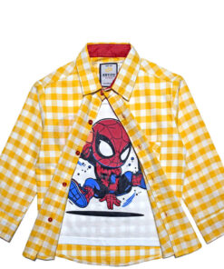 Spidy--Yellow-Check-Twofer-Casual-Shirt-White-&-Yellow