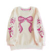 LC-281125-Pink Lovely Bow Bow Fleece Sweatshirt -Skin