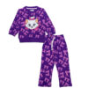 All over Kitty Bow Fleece Tracksuit - Purple