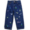 Flying Butterfly Loose Fit Denim Pant - Dark Blue