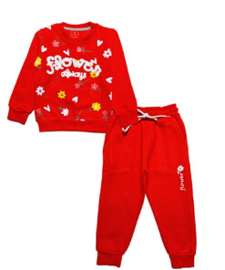 Friends Always Flowers Fleece Tracksuit - Orange