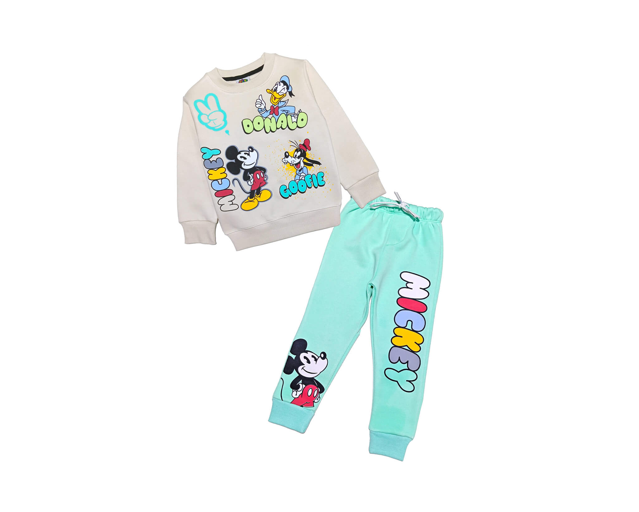 Mickey Goofy Fleece Tracksuit - Skin & Aqua