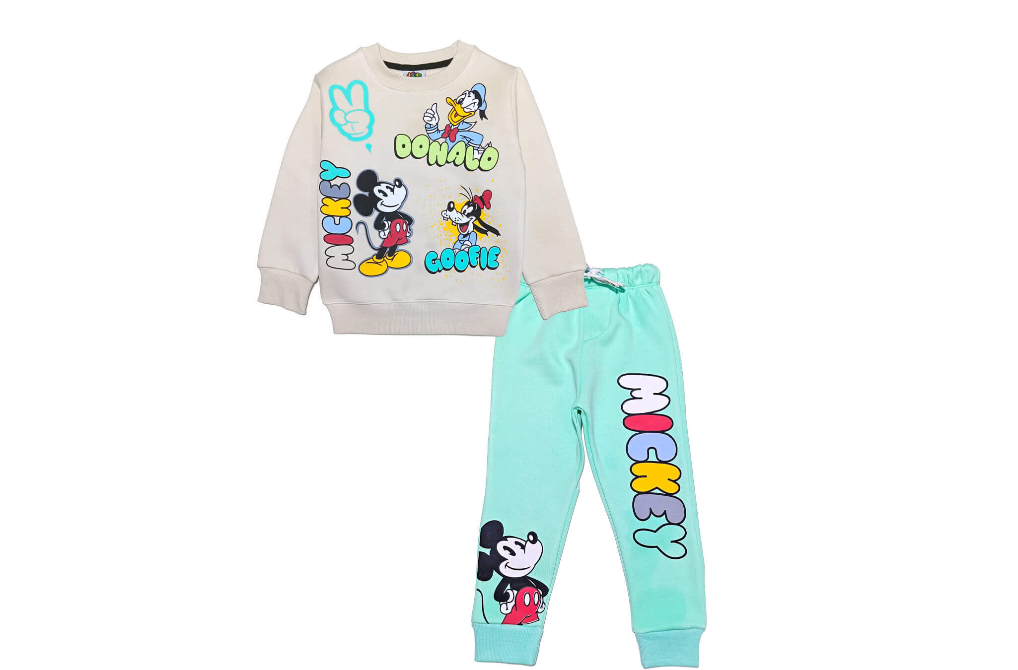 Mickey Goofy Fleece Tracksuit - Skin & Aqua