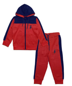 Polo logo Polyter Fleece Hoodie Tracksuit - Red