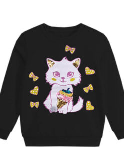 Sequins-IceCream-Kitty-Fleece-Sweatshirt-Black