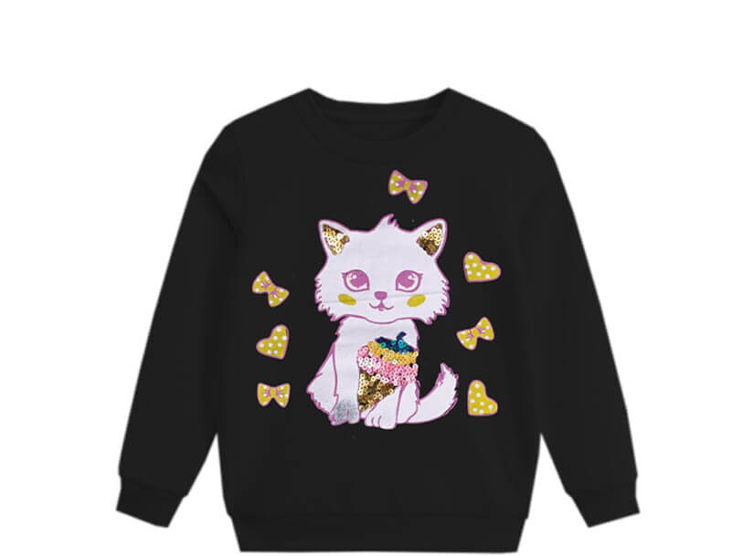 Sequins-IceCream-Kitty-Fleece-Sweatshirt-Black