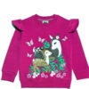 Cute-Deer-World-Frill-Fleece-Sweatshirt Shocking Pink