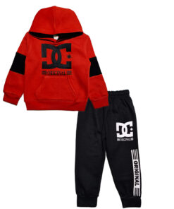 DG Orignal Hoodie Fleece Tracksuit - Red & Black